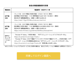 「同意してログイン画面へ」をクリック